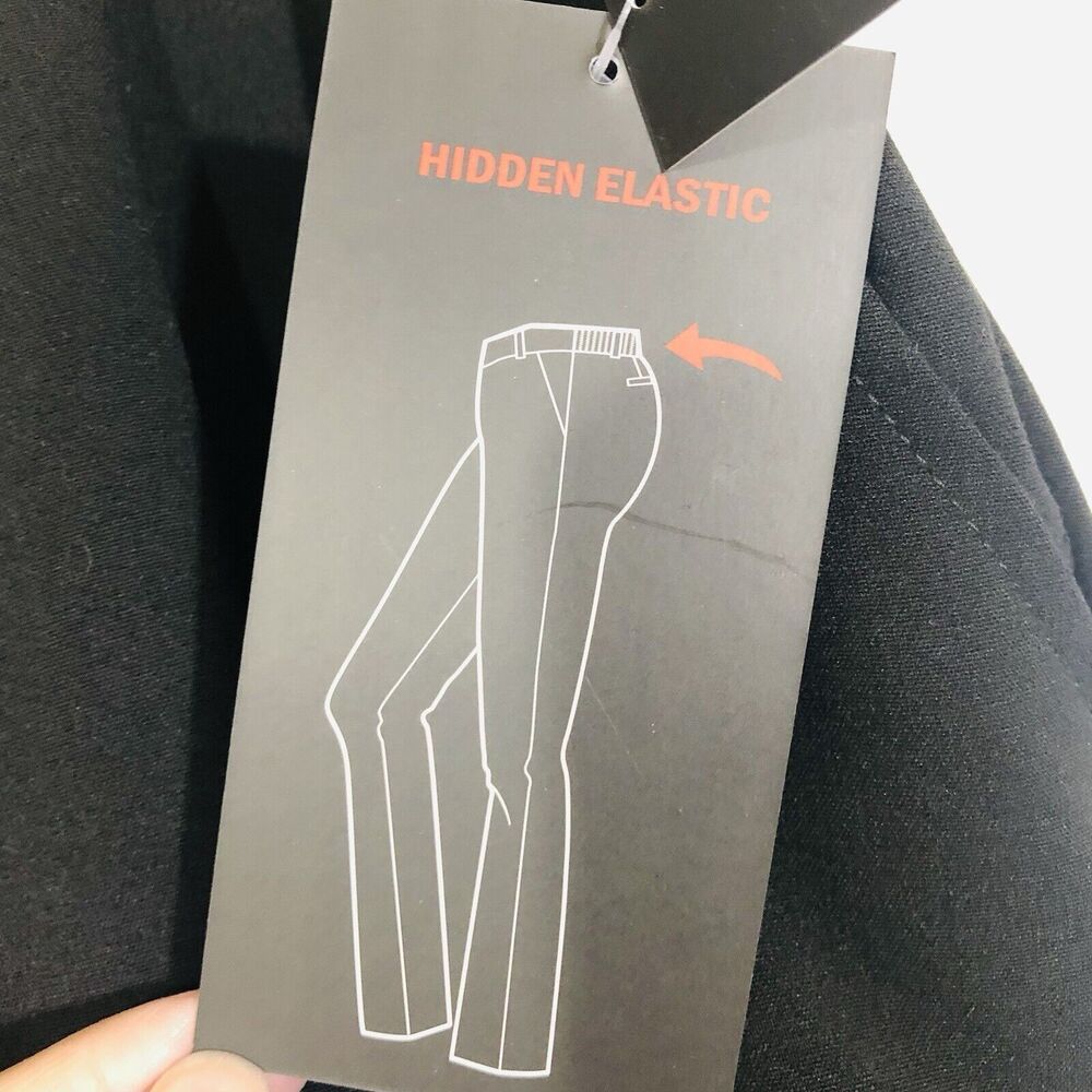 NWT Briggs Black Dress Pants S 14 Knit Strech Elastic Waist Straight Leg - Picture 10 of 15